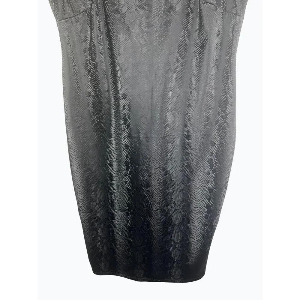 Madden Girl Black Faux Snakeskin Sleeveless Bodycon Dress 2X - Picture 10 of 14